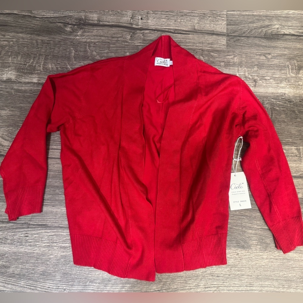 Cielo Bold Red Knit Cardigan